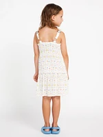 Girls Stickerbook Dress - Star White