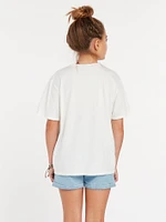 Girls Truly Stoked Surfer Stone Boyfriend Tee - Star White