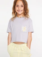 Girls Pocket Dial Short Sleeve Tee - Moonbeam