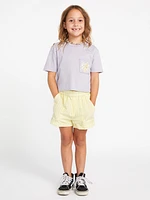 Girls Pocket Dial Short Sleeve Tee - Moonbeam