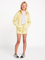 Girls Lived Lounge Zip Fleece Jacket - Citron