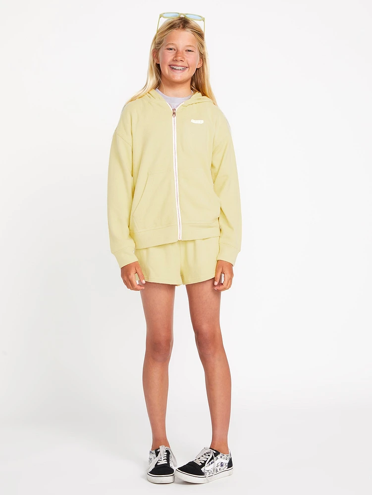 Girls Lived Lounge Zip Fleece Jacket - Citron