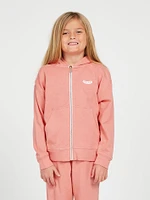 Girls Lived Lounge Zip Fleece - Light Mauve