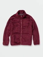 Girls Pheelin Phuzzy Zip Up Jacket - Burgundy