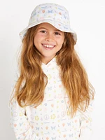 Girls Stickerbook Bucket Hat - Star White