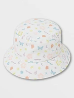 Girls Stickerbook Bucket Hat - Star White