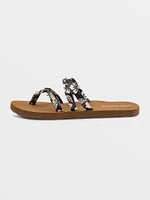 Girls Easy Breezy Sandal - Black White