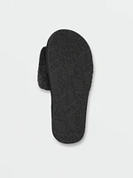 Girls Lived Lounge Slippers - Black White