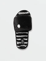 Girls Lived Lounge Slippers - Black White