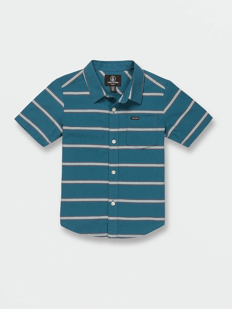 Little Boys Sayzon Stripe Short Sleeve Shirt - Aged Indigo