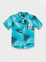 Little Boys Bleeding Leaf Short Sleeve Shirt - Electric Blue