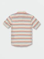 Little Boys Veecee Stripe Short Sleeve Shirt - Whitecap Grey