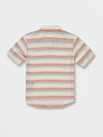 Little Boys Veecee Stripe Short Sleeve Shirt - Whitecap Grey