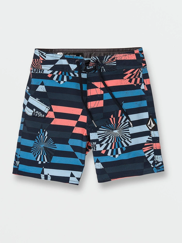 Little Boys Stone Stripe Mod-Tech Trunks