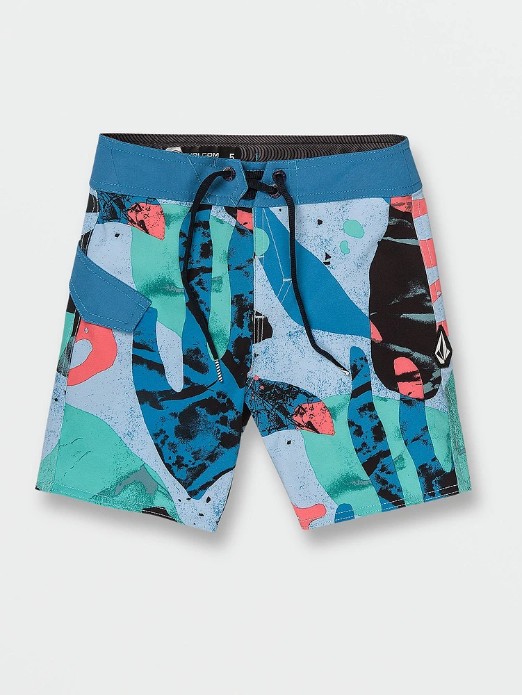 Little Boys Knife Aquatic Mod-Tech Trunks - Washed Blue