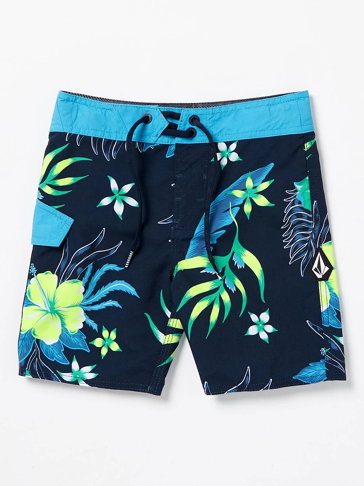 Little Boys Mod-Tech Sunriser Floral Trunks - Navy