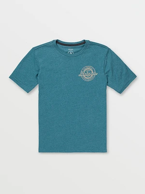 Little Boys Initial Short Sleeve Tee - Carribean Heather