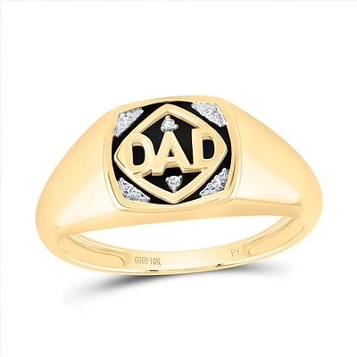 10kt Gold Mens Round Diamond DAD Band Ring Cttw