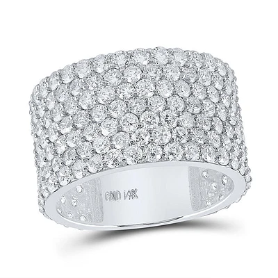 14kt Gold Mens Round Diamond 7-Row Statement Band Ring 7-1/2 Cttw