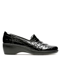 May Marigold Black Croco Slip-On Loafer