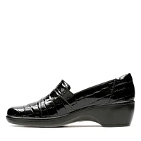 May Marigold Black Croco Slip-On Loafer