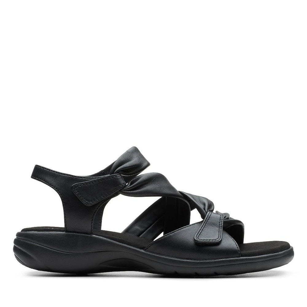 Saylie Moon Black Leather Sandal