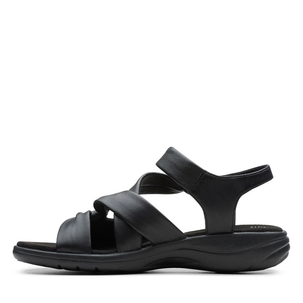 Saylie Moon Black Leather Sandal