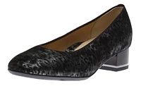 Gabrielle Black & Silver Animal Print Pump