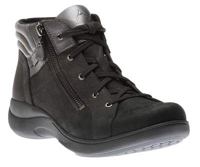 Rev Stridarc Waterproof Black Leather Ankle Boot