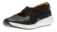 Un Rio Cross Black Leather Slip-On Sneaker