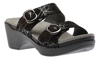 Sophie Black Drizzle Suede Leather Slide Sandal