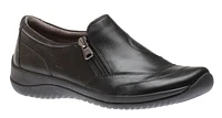 Kara Faraday Black Leather Zipper Slip-On Shoe