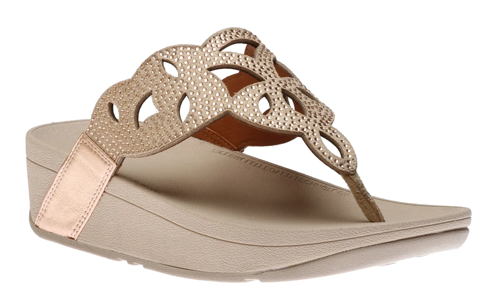 Elora Crystal Rose Gold Thong Sandal