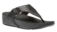 Sarna Black Leather Thong Sandal