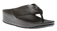 Twiss Black Leather Thong Sandal