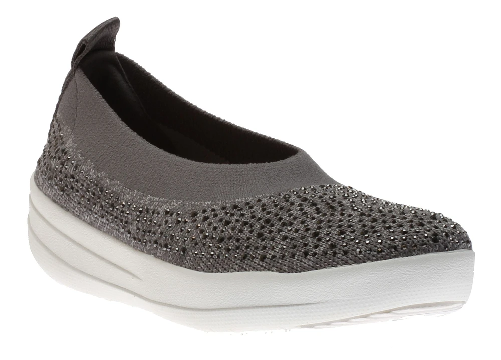 Uberknit Ballerina Crystal Charcoal / Dusty Grey Slip-On Flat