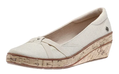 Gigi Metallic Linen Wedge Loafer