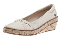 Gigi Metallic Linen Wedge Loafer