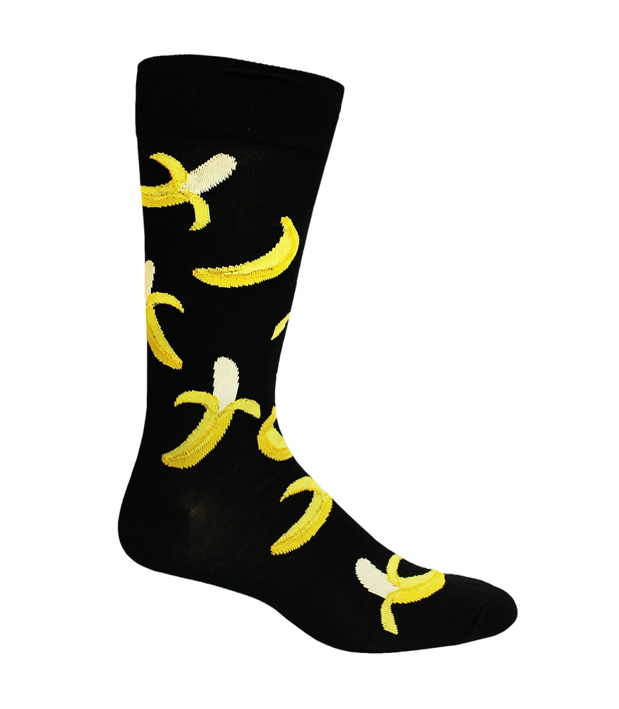 Hotsox Men's Banana Peels Crew Socks