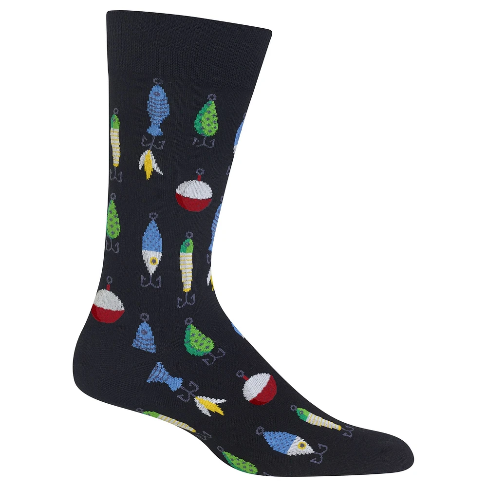 Hotsox Men's Fishing Lures Crew Socks