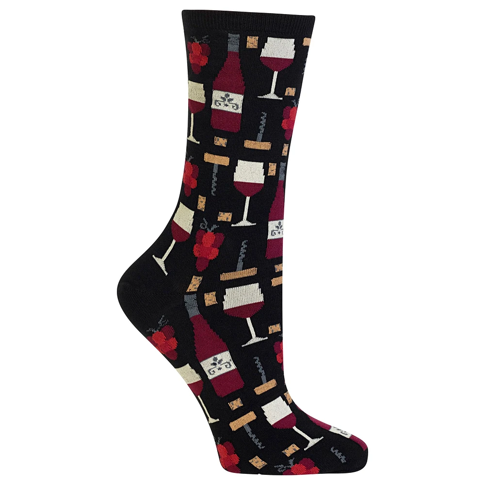 Hotsox Women's Wine Crew Socks