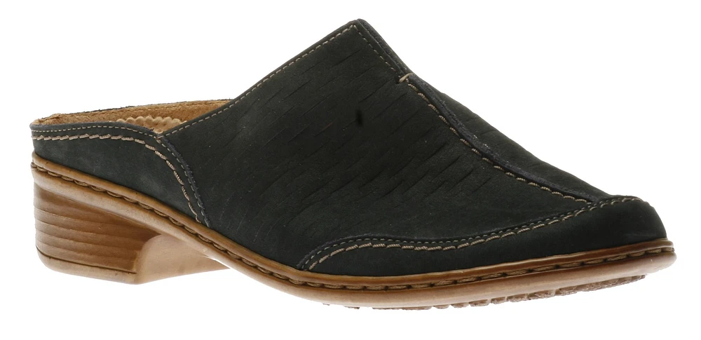 Ruffina Navy Nubuck Leather Clog