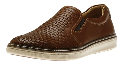 McGuffey Woven Tan Brown Leather Slip-On Sneaker