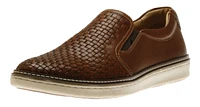 McGuffey Woven Tan Brown Leather Slip-On Sneaker