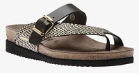 Helen Mix Black Gold Cuba Leather Thong Sandal