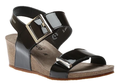 Morgana Black Patent Wedge Sandal