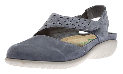 Kapua Blue Leather Asymmetrical Mary Jane Sandal