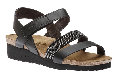 Krista Black Leather Sandal