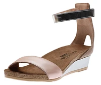 Pixie Pearl Rose Leather Wedge Sandal