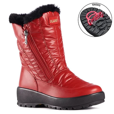 Monica Red Mid-Calf Winter Boot